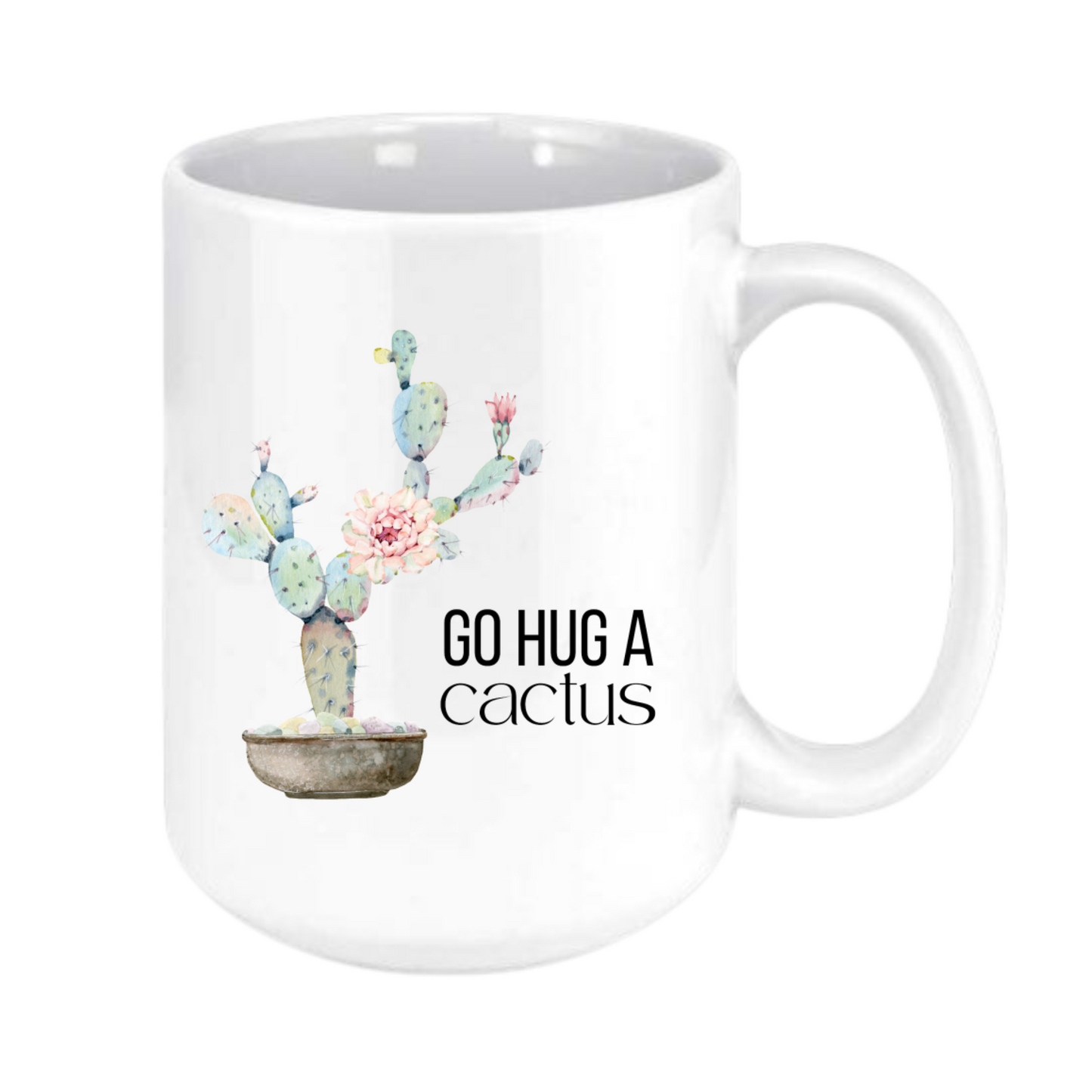 go hug a cactus mug